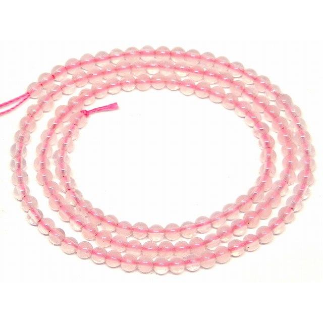 ≪g3-77H≫ローズクォーツ 3mm AA 1連39cm 通し針、解説書、1mゴム