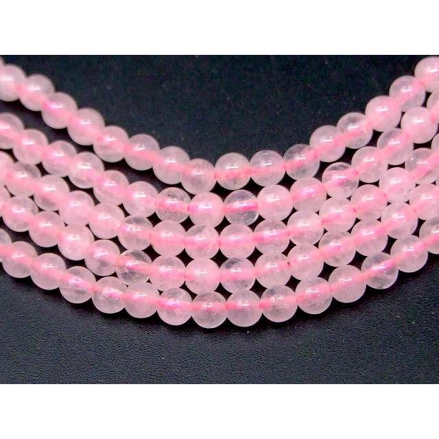 ≪g3-77H≫ローズクォーツ 3mm AA 紅水晶 1連39cm 通し針、解説書、1m