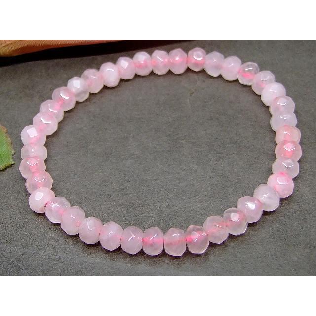 天然石 パワーストーン g3-78H ローズクォーツ 紅水晶 6mm×4mm ボタン