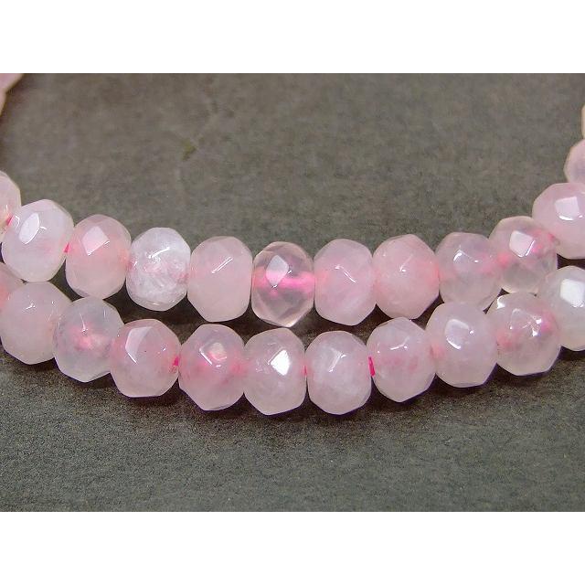 天然石 パワーストーン g3-78H ローズクォーツ 紅水晶 6mm×4mm ボタン