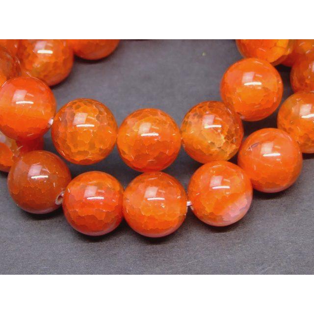 天然石 パワーストーン g3-958G 赤龍紋瑪瑙 アゲート 14mm