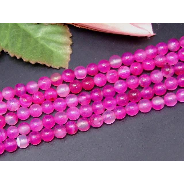 g3-998 6mm 桜アゲート ピンクカラーアゲート メノウ 瑪瑙 1連38cm