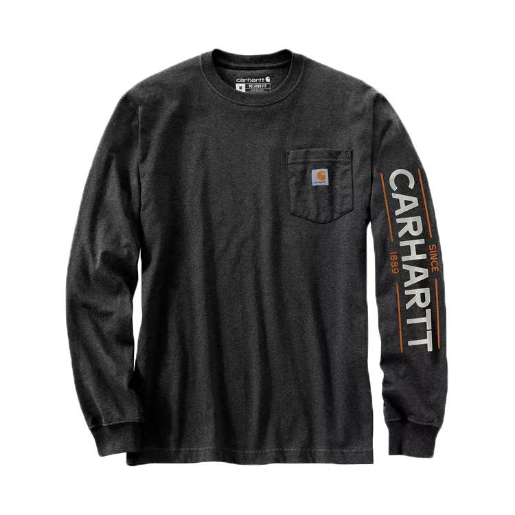 Carhartt カーハート Tシャツ 長袖 ロンT  ポケットTシャツ バックプリント 袖ロゴ プリント ルーズフィット メンズ トップス｜hiphopdope｜11