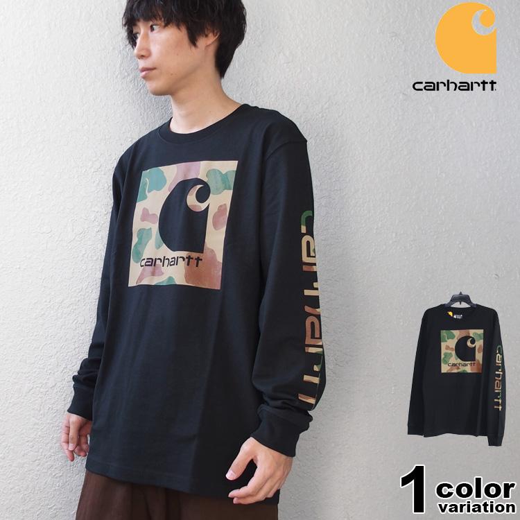 Carhartt カーハート Tシャツ 長袖 ロンT 迷彩柄 プリント 袖ロゴ 