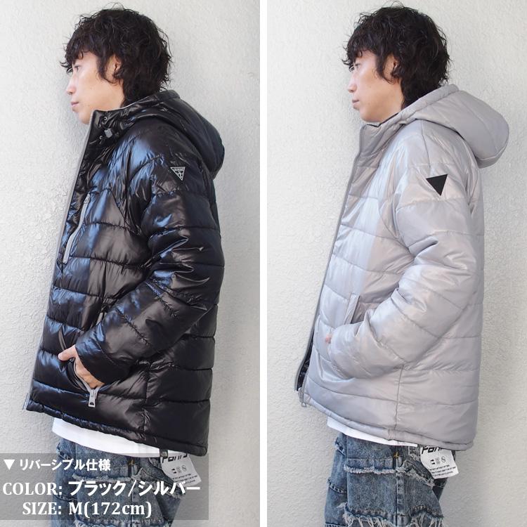 GUESS（ゲス） UK限定モデル 中綿 ジャケット リバーシブル パファー 