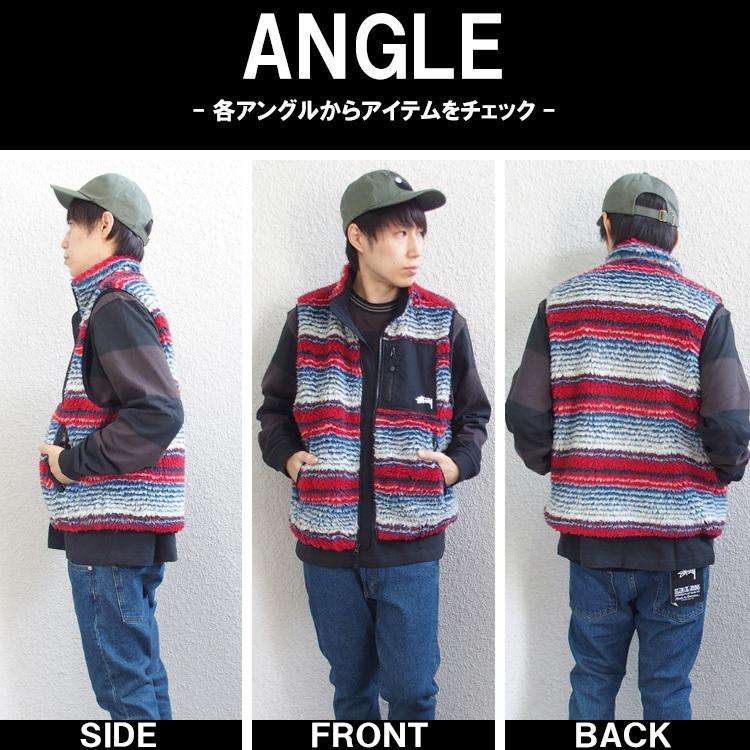 STUSSY（ステューシー） ベスト フリースベスト Striped Sherpa Vest