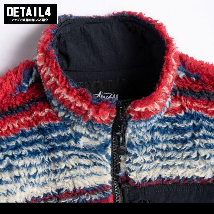 STUSSY（ステューシー） ベスト フリースベスト Striped Sherpa Vest
