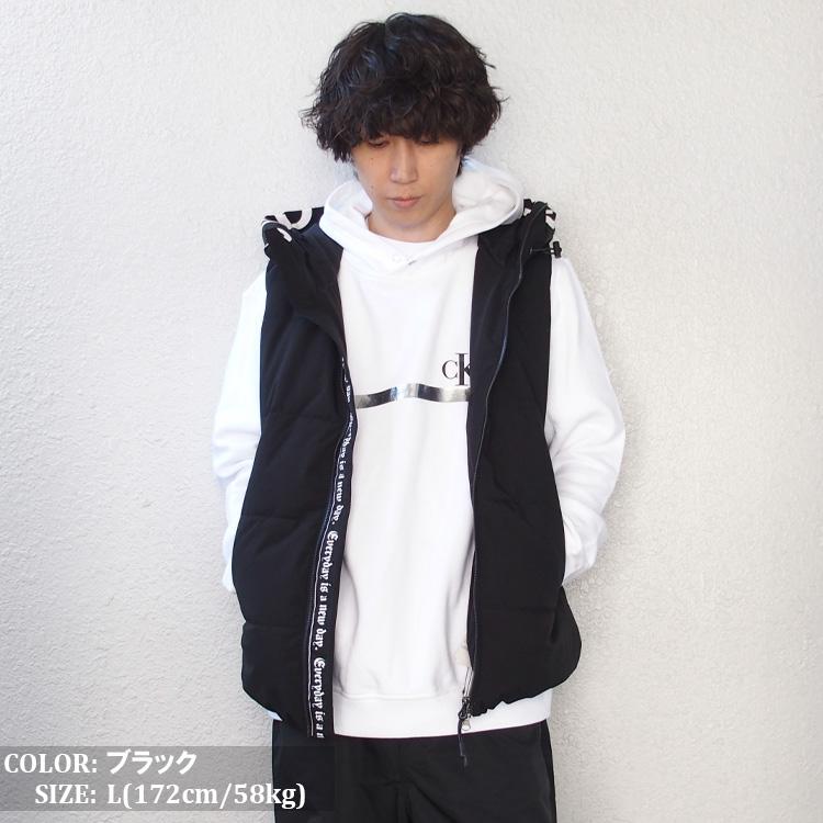 SUGGESTION 中綿ベスト メンズ レディース サジェスション フードロゴ