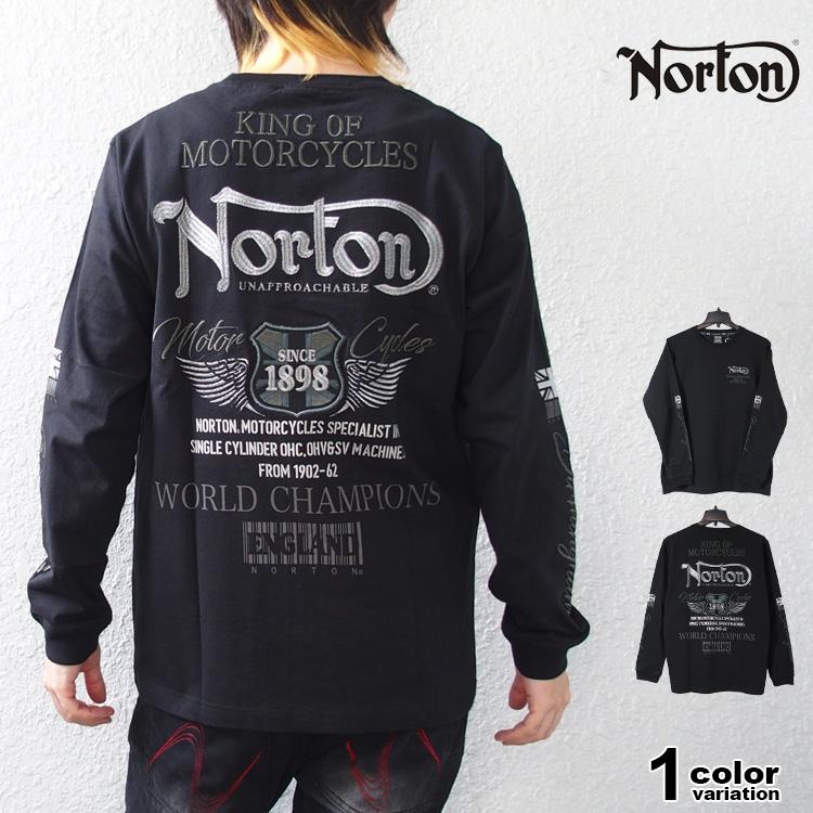 ノートン（NORTON） Tシャツ 長袖 ロンT 同色 ラメ 刺繍 ロンT バック