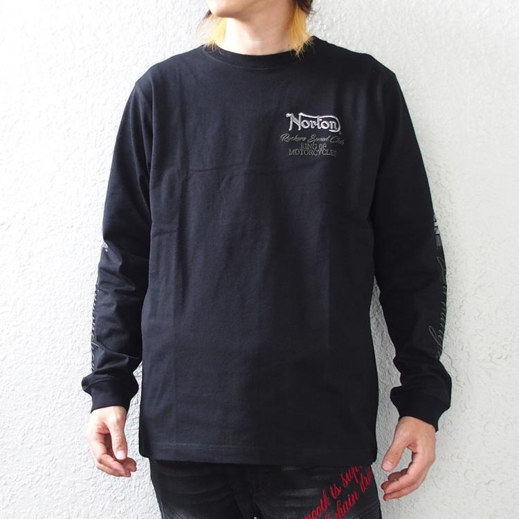 ノートン（NORTON） Tシャツ 長袖 ロンT 同色 ラメ 刺繍 ロンT バック