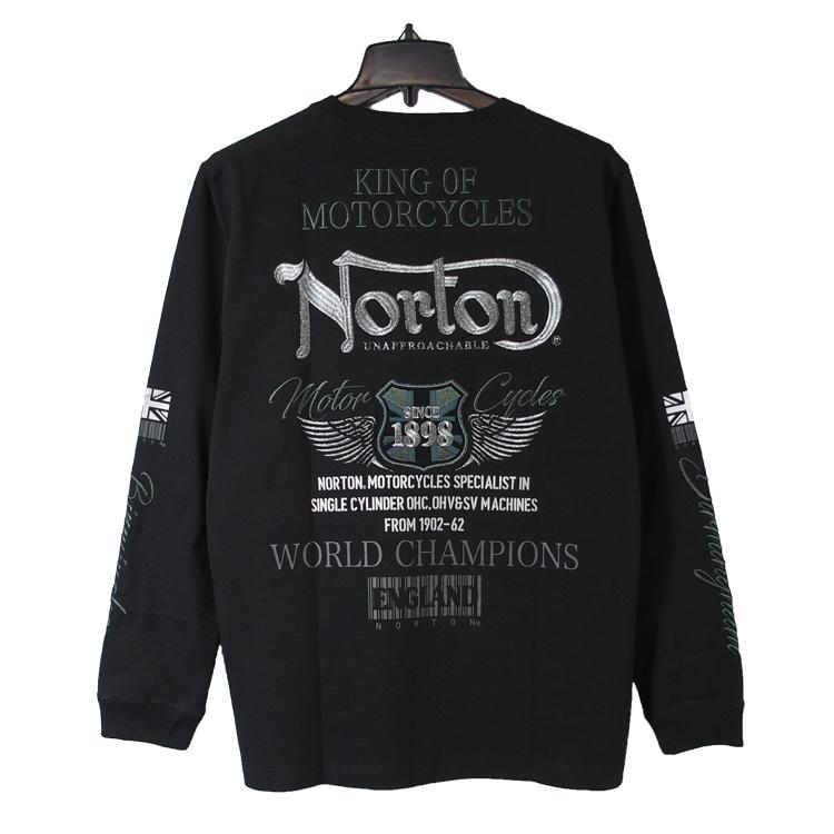 ノートン（NORTON） Tシャツ 長袖 ロンT 同色 ラメ 刺繍 ロンT バック