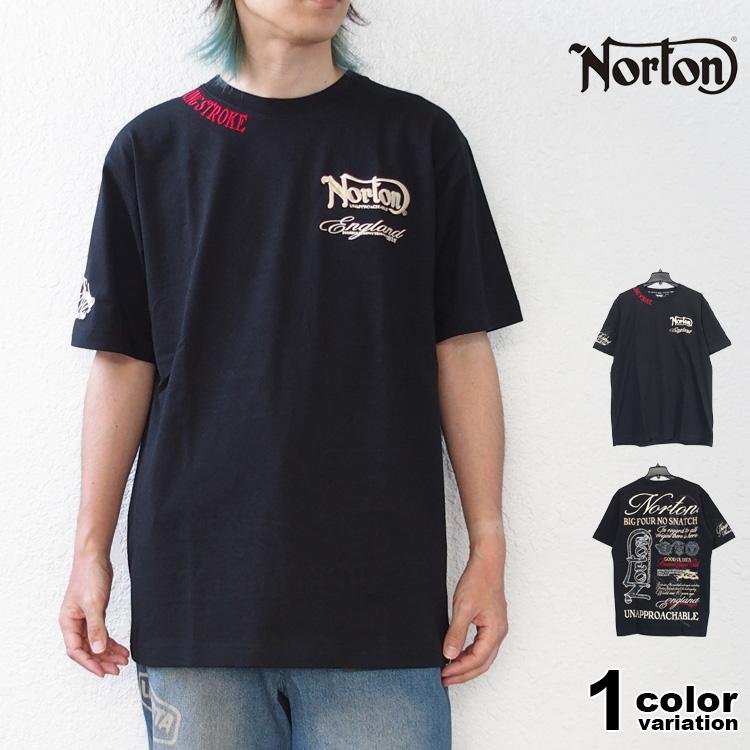 ノートン（NORTON） Tシャツ 半袖 MAX カモ柄 生地 ロゴ クルー T 
