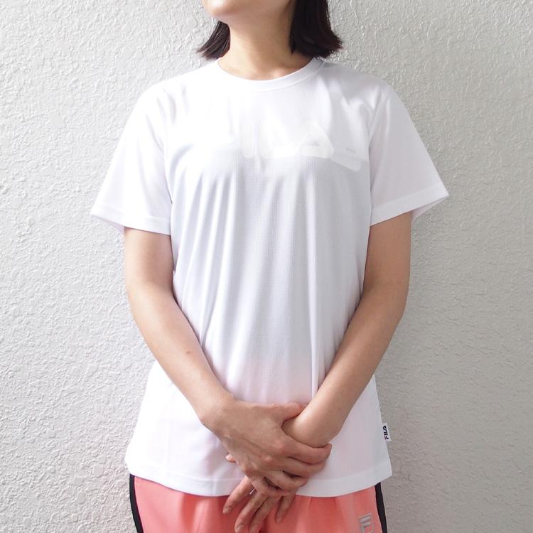 FILA フィラ 半袖 Tシャツ レディース 冷感 吸水 吸熱 UV対策 ドライフィット トレーニングシャツ ランニング ダンス フィットネス｜hiphopdope｜08