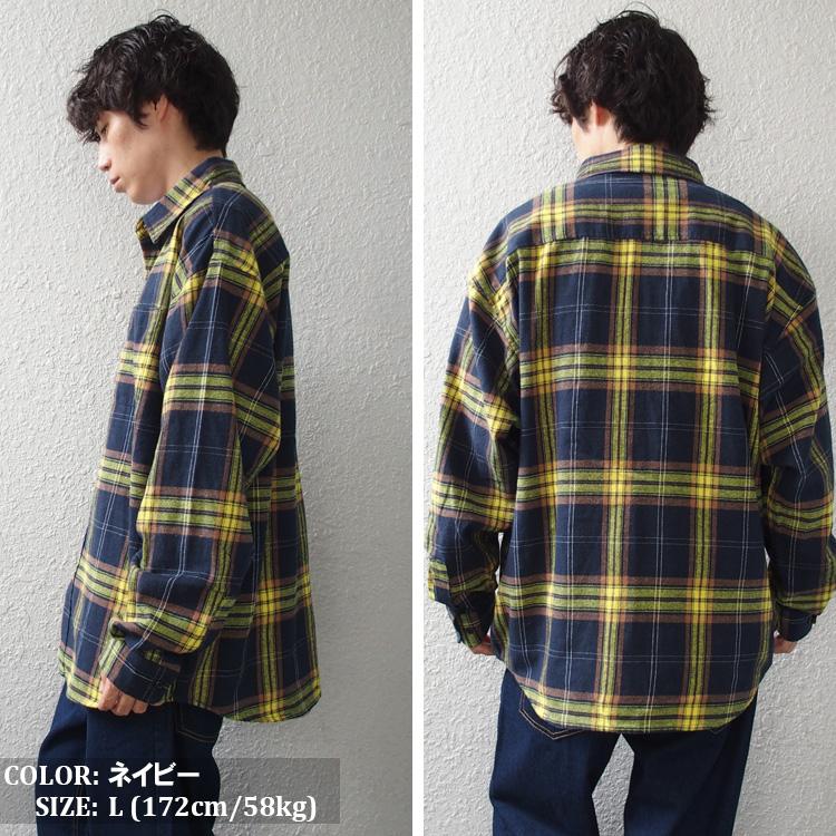 SUGGESTION ネルシャツ 長袖 メンズ レディース サジェスション