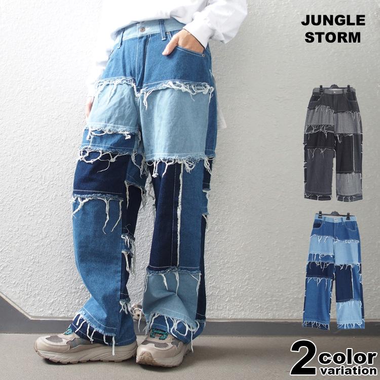 Jungle Storm（ジャングルストーム） デニムパンツ パッチワーク