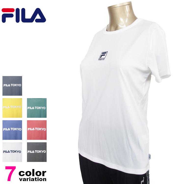 FILA フィラ 半袖 Tシャツ レディース UV対策 ドライ フィット トレーニングシャツ ランニング ダンス フィットネス｜hiphopdope