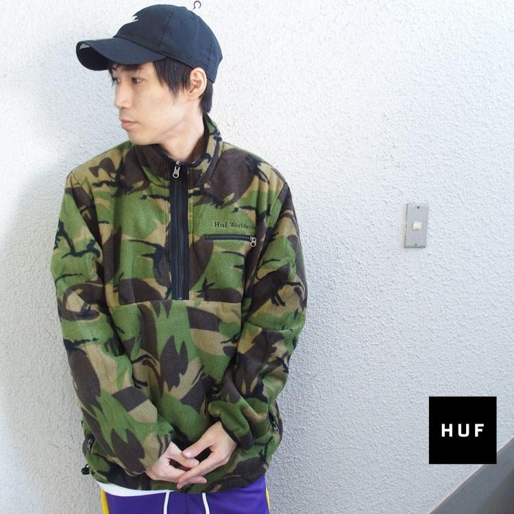 HUF ハフ ジャケット アノラックジャケット リバーシブル 無地 カモ