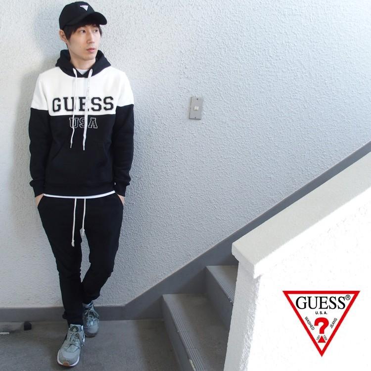 GUESS（ゲス） 激レア パーカー スウェット プルオーバー TWO TONE