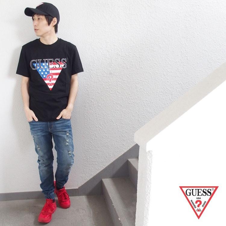 GUESS（ゲス） 激レア Tシャツ 半袖 星条旗 トライアングルロゴ LA 