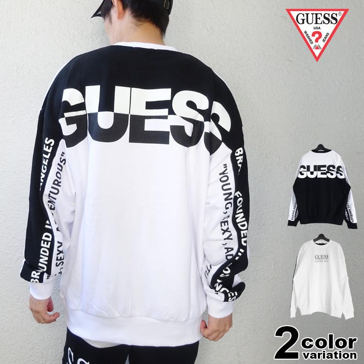 Guess ゲス トレーナー スウェット クルーネック ビッグシルエット ドロップショルダー 裏毛 メンズ レディース Ml4k8537mi Hiphopdope 通販 Yahoo ショッピング