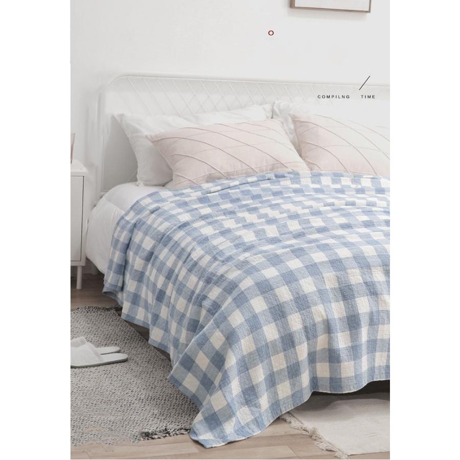人気ブランドを 3重 ガーゼケット チェック柄 シングル お昼寝 洗える 夏用 0 230cm 綿100 夏 肌掛け おしゃれ 寝具 通気 吸水 タオルケット コットン 国内配送 Www Gvisalain Com