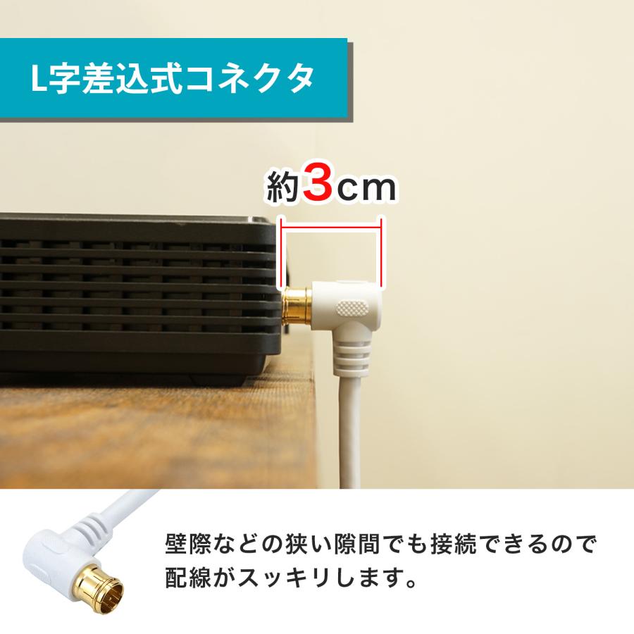 当店限定販売アンテナケーブル 3m 4K8K HORIC CS 同軸ケーブル ブラック ホワイト 対応 白 テレビケーブル TV 衛星放送 2.5C 地デジ 4C BS 黒 テレビチューナー、アンテナ HORIC 極細アンテナケーブル 3m ブラック 両側ネジ式コネクタ AC30-484BK
