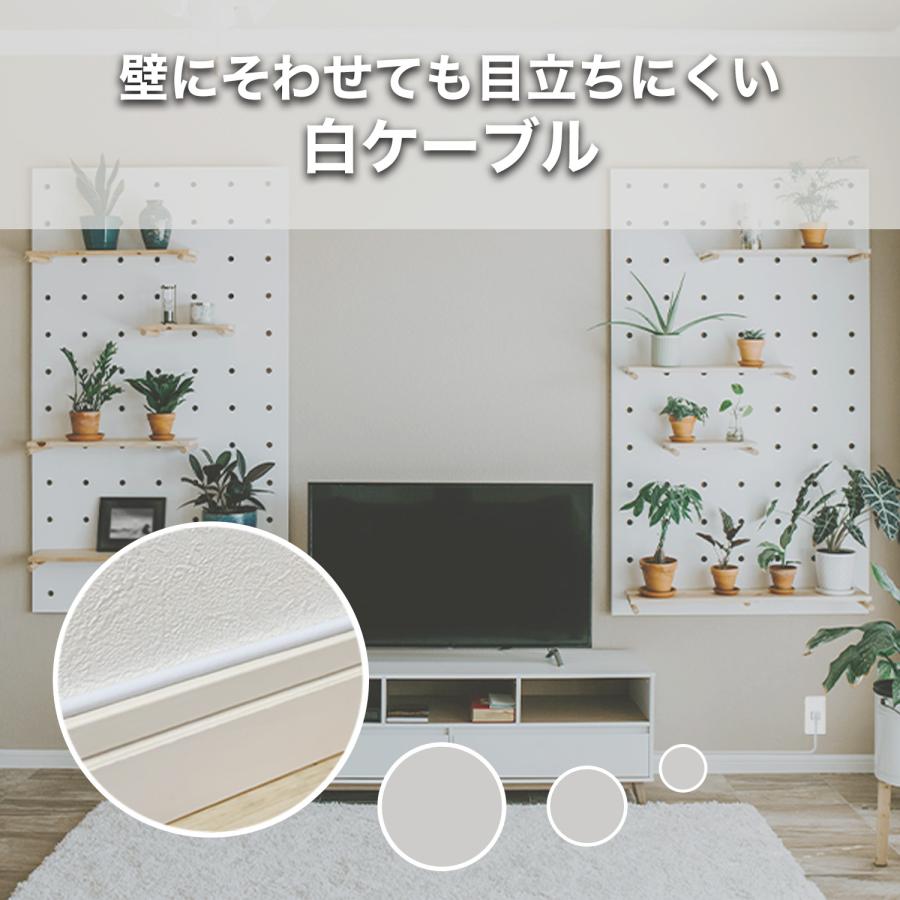 アンテナ分配器 ケーブル2本付属 1m 4K8K 地デジ BS CS TV テレビ ホワイト ネジ式コネクタ HAT-2SP875 HORIC｜hipregio-yh｜07