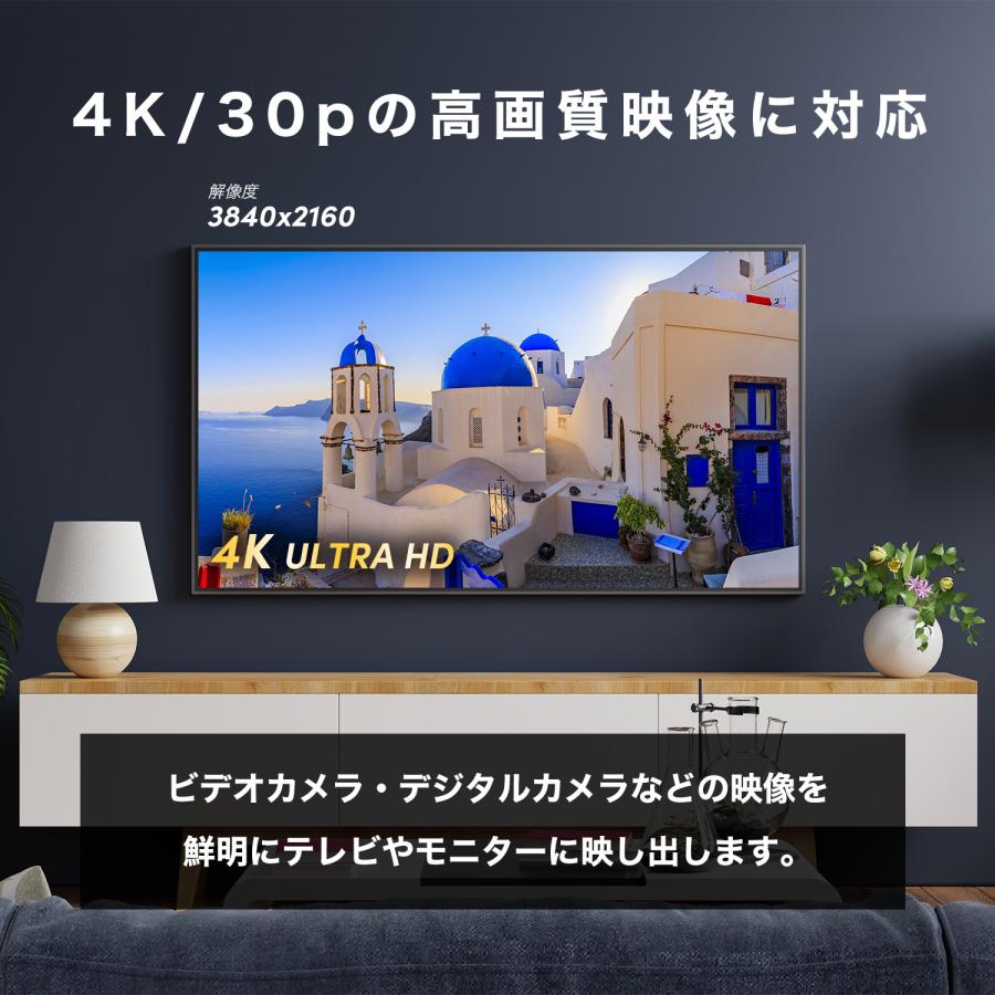 HDMIマイクロケーブル 2m 10.2Gbps 4K 30p 対応 Ver1.4 デジカメ カーナビ ゴールド/シルバー HORIC [017MCG/040MCS]｜hipregio-yh｜05