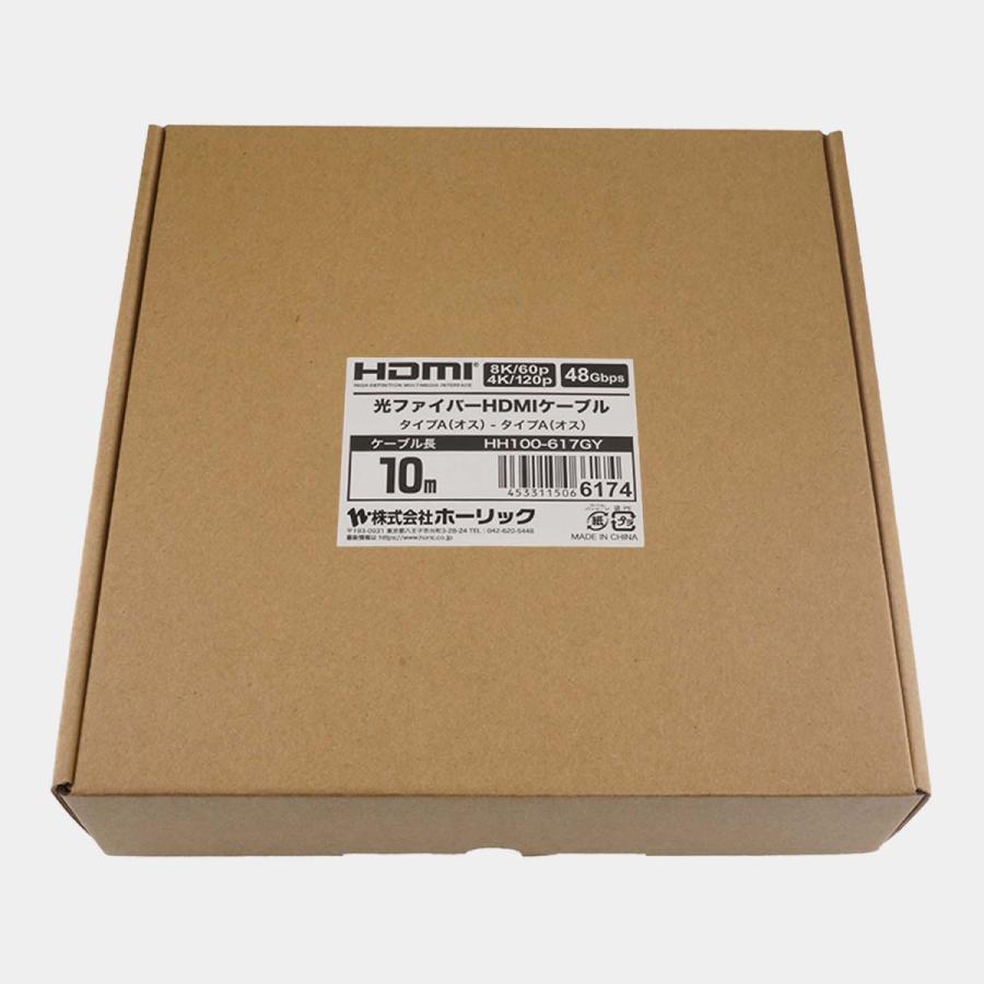 ホーリック（HORIC） 光ファイバーHDMIケーブル 10m メッシュケーブル