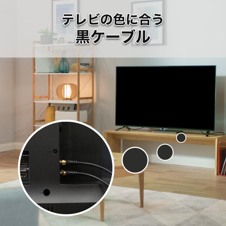 ホーリック（HORIC） 極細 アンテナケーブル 3m L字差込式-L字差込式