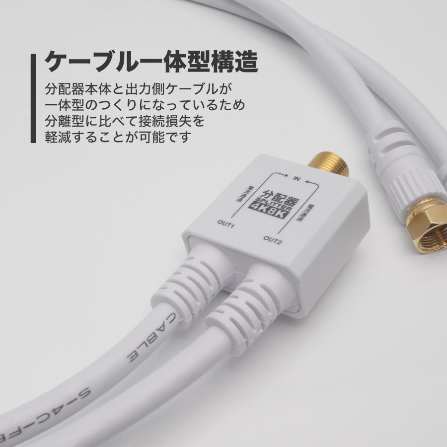 ホーリック（HORIC） アンテナ分配器 0.5m 4K 8K 地デジ BS CS 対応