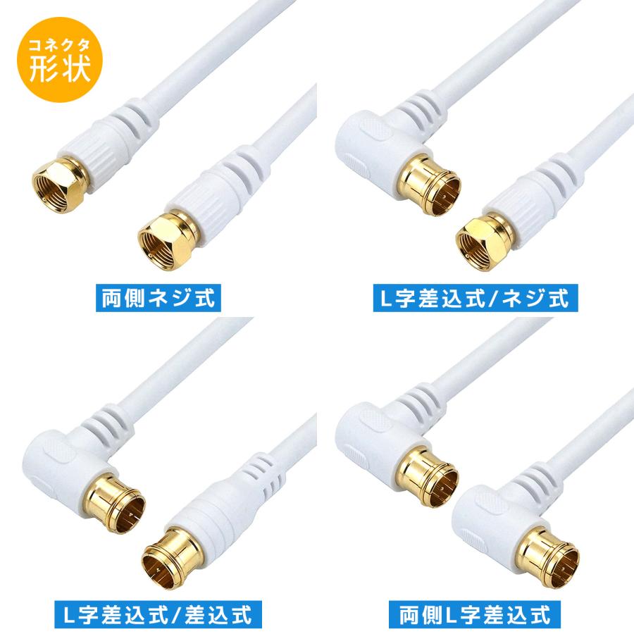 アンテナケーブル 7m 選べるコネクタ/太さ/色 4K 8K 地デジ BS CS 衛星放送 対応 テレビケーブル テレビ線 テレビコード 同軸ケーブル TVケーブル 2.5c 4c | ホーリック | 02