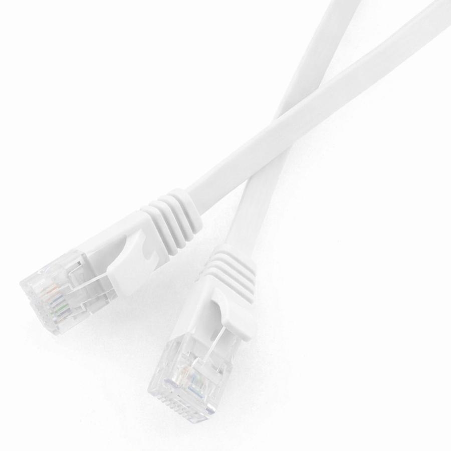 フラット LANケーブル 0.7m CAT6A 10Gbps対応 ブラック/ホワイト ツメ
