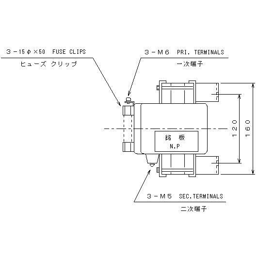 計器用変成器 (三相V結線 変圧器) EPT-S20V 440V/110V 2×200VA 計器用変成器 (三相V結線 変圧器) EPT-S20V 440V/110V 2×200VA