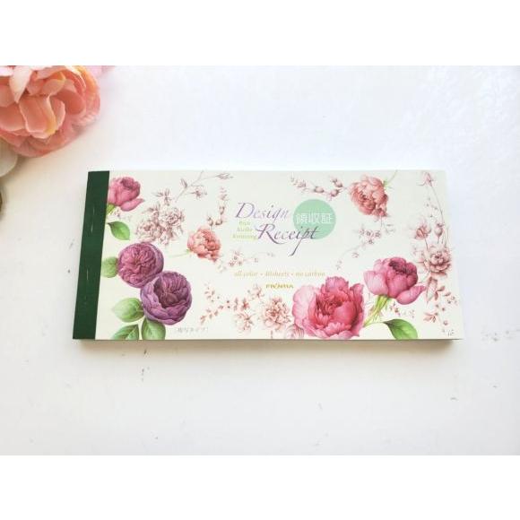 花柄領収書 複写式領収書 初売り かわいい おしゃれ バラ柄 ローズ柄