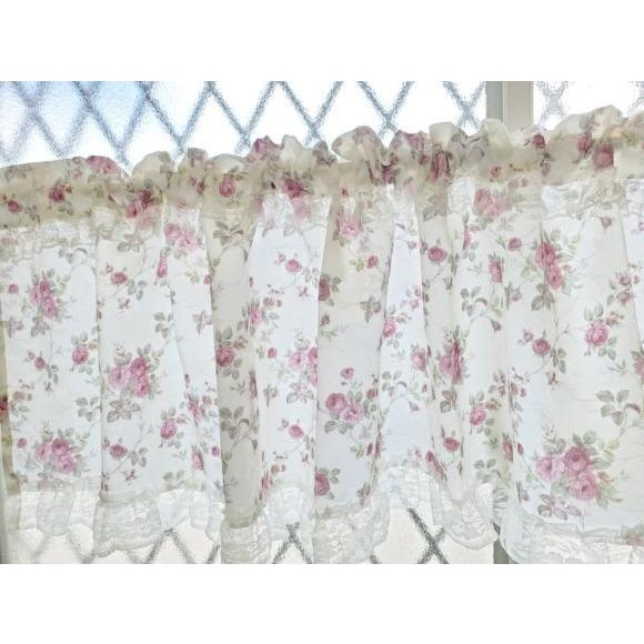 カフェカーテン 花柄 透けない 45cm ピンクローズ レース メール便送料無料 薔薇雑貨 姫系雑貨 Qsi 29 45 薔薇雑貨 Hirake Goma 通販 Yahoo ショッピング