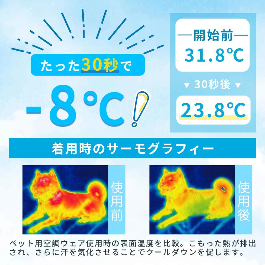 ペット服 空調ウェア 犬猫用 ファン付きベスト L ブルー 5000mAh 犬 猫 服 ペット服 空調ウェア ファン付き空調ベスト クールベスト