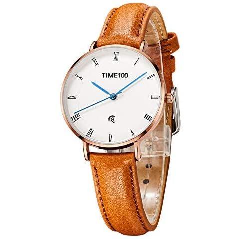 Time100 レディース腕時計 New ７色 夏むき ビジネス系 日本ol カレンダー付き 本革ベルト クオーツ腕時計 ライトブラウン Mugen Uoc26i0eb Hirameki Space 通販 Yahoo ショッピング
