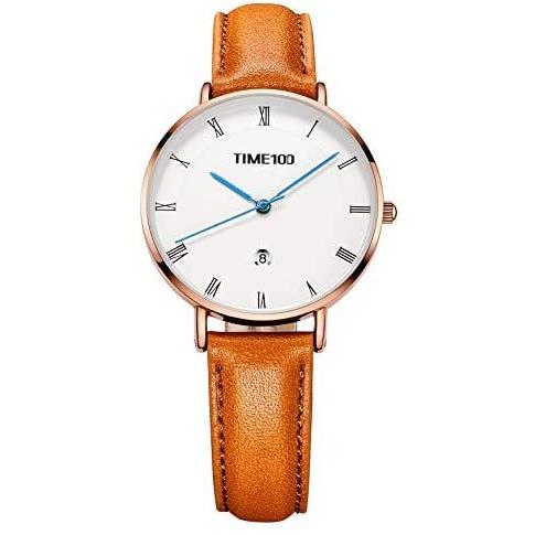 Time100 レディース腕時計 New ７色 夏むき ビジネス系 日本ol カレンダー付き 本革ベルト クオーツ腕時計 ライトブラウン Mugen Uoc26i0eb Hirameki Space 通販 Yahoo ショッピング