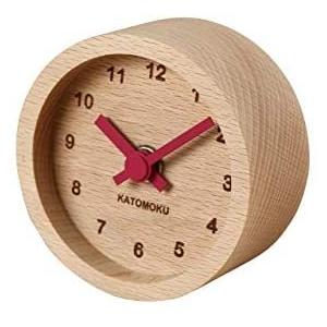【後払い手数料無料】 KATOMOKU mini clock 丸 赤 木 ビーチ km-26 (赤 出荷時期) ホルダー、タッセル、トリム
