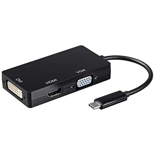 【売り切り御免！】 USB Monoprice Monoprice Type-C (ブラック) VGA and DVI, Link Single HDMI, 4K to HDMI変換アダプター