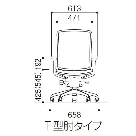 【ＯＡチェア】イナバ　イエラチェア　クロスカバー　ブラックフレーム（座面ブラック）　ローバック　Ｔ型肘付【オフィス家具】｜hiranoshouten1957｜09