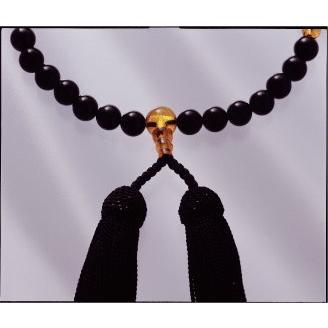 数珠 天然ジェット 念珠 黒い宝石 琥珀 やすらぎ 正絹房 送料無料｜hiranya｜02