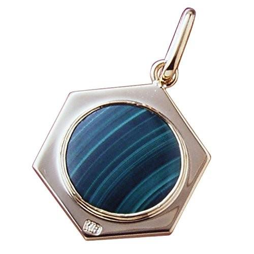 ヒランヤペンダント マラカイト 孔雀石 18金 六芒星 18k ネックレス