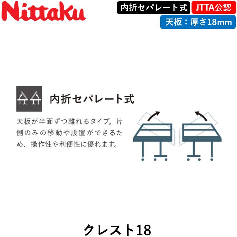 Nittaku（ニッタク） 卓球台 クレスト18 卓球 セパレート 18mm 日本 