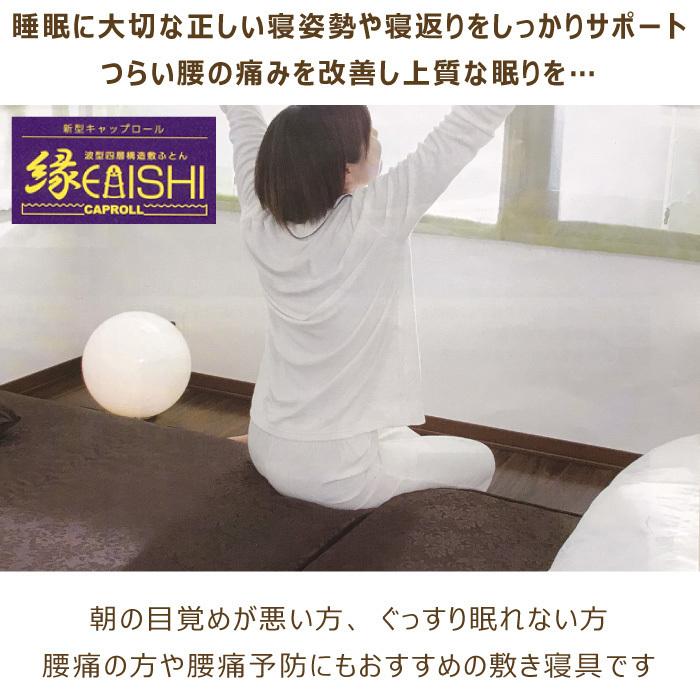 キャップロール縁 健康敷き布団 ダブル 140×195cm 厚さ12cm D 日本製