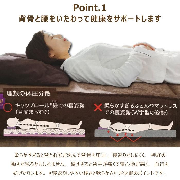 キャップロール縁 健康敷き布団 ダブル 140×195cm 厚さ12cm D 日本製