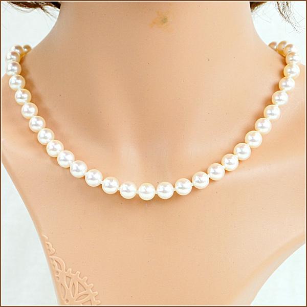 アコヤ真珠 パールネックレス 8.5〜8.7mm 44cm パールピアス 925 