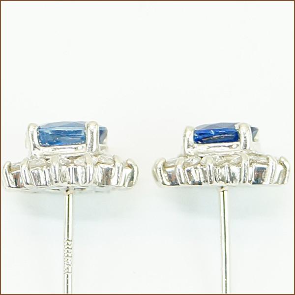 PT900 プラチナ サファイア ダイヤモンド0.18ct/0.18ct ピアス 