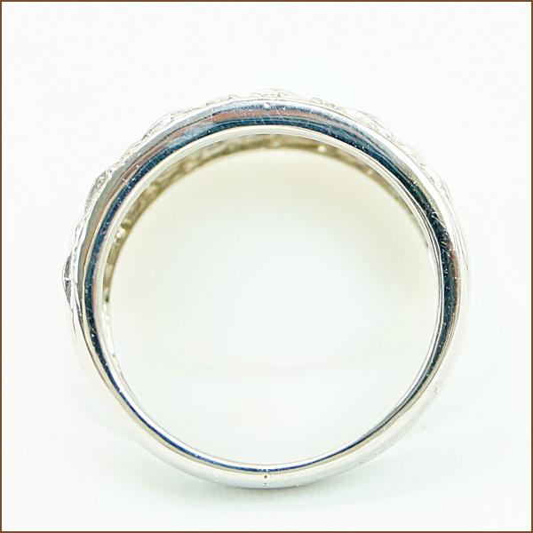 K14WG ホワイトゴールド ダイヤモンド0.12ct ピンキーリング 4号 指輪 
